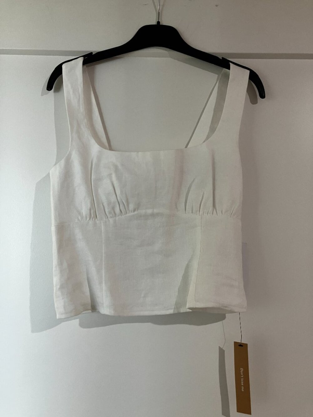 Reformation White Square-Neck Tank Top